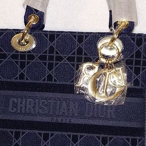 DIOR MEDIUM Lady D-lite bag blue cannage